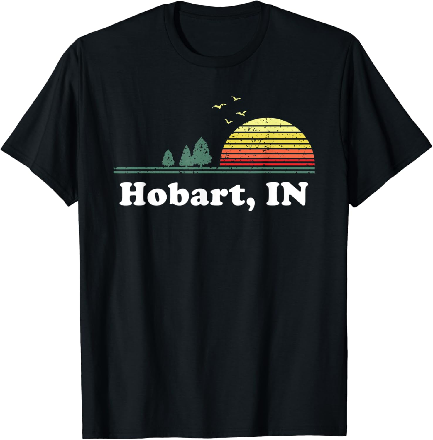 Vintage Hobart, Iowa Home Souvenir Print TShirt Clothing